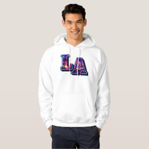 80s California Style Neon LA Typography Art Hoodie