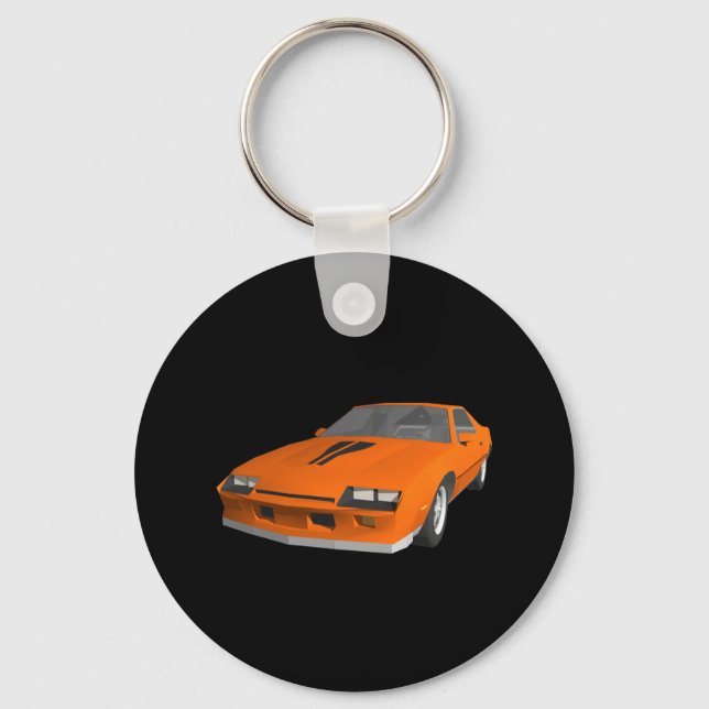 80s Camaro Sports Car: 3D Model: Keychain (Front)