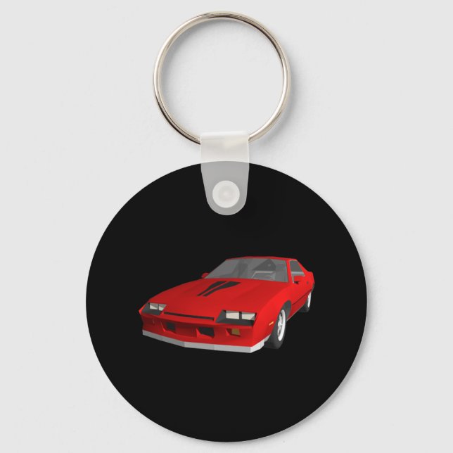 80s Camaro Sports Car: 3D Model: Keychain (Front)