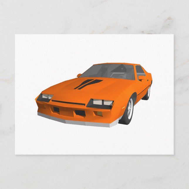 80's Camaro Sports Car: 3D Model: Postcard (Front)