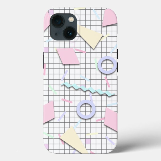80s Candy Pastel Geo Phone Case (Back)