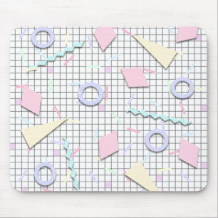 80s Candy Pastel Geo Print Mouse Mat