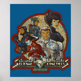 80s Cartoon Classic SilverHawks The Gang Vintage Poster