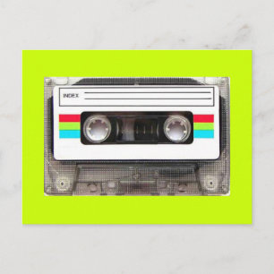 80s casette tape postcard