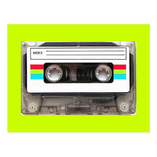 80s casette tape postcard