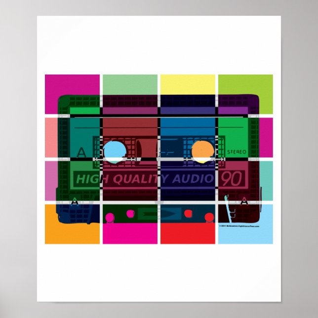 80's Cassette Color Blocks Poster (Front)