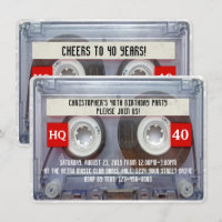 80s Cassette Mixtape 40th Birthday Party