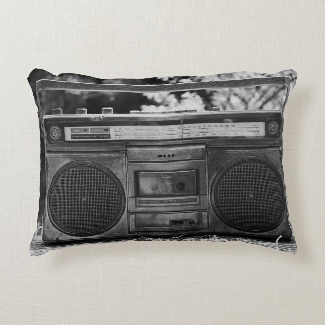 80s Cassette Stereo Boombox  Decorative Cushion (Front)