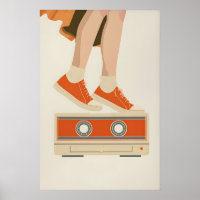 80s Cassette Tape Art Print Retro Nostalgia Wall