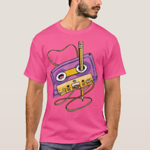 80s Cassette Tape Pencil 1980s Retro Vintage Throw T-Shirt