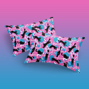80s Cats Name Pink Geometric Memphis Pattern Pillowcase