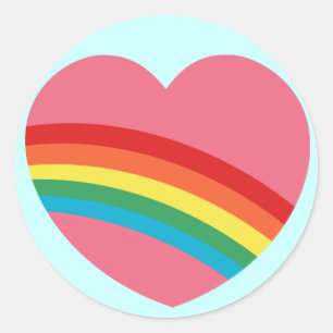 80s Chunky Rainbow Heart Stickers