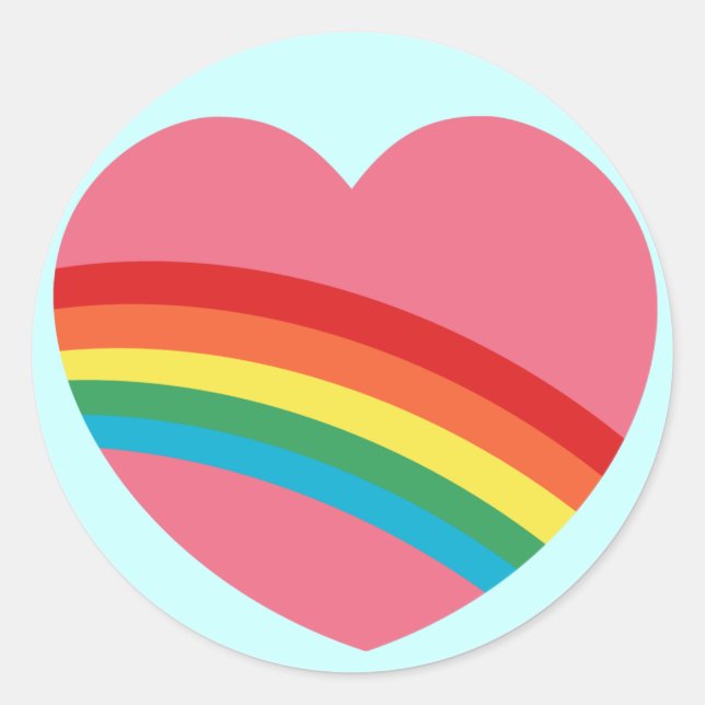80s Chunky Rainbow Heart Stickers (Front)