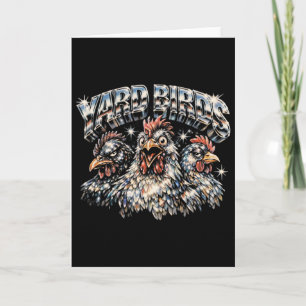 80s Ckyard Chicken Lover Heavy-metal Rock Music Vi Card