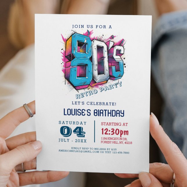 80s Classic and Simple Retro Party  Invitation (Creator Uploaded)