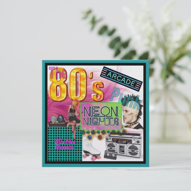 80s Collage Invitation (Standing Front)
