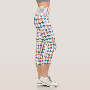 80's colourful triangles capri leggings