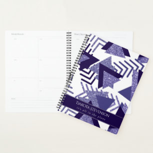 80s Cool Abstract   Purple Passion Shapes Custom Planner