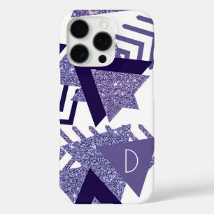 80s Cool Abstract   Purple Passion Shapes Monogram iPhone 16 Pro Case