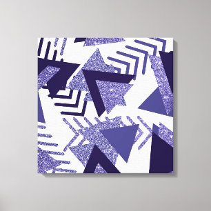 80s Cool Abstract   Purple Passion Shapes Pattern Canvas Print
