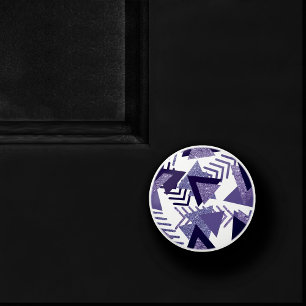 80s Cool Abstract   Purple Passion Shapes Pattern Ceramic Knob