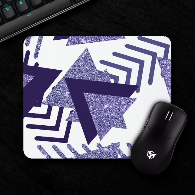 80s Cool Abstract | Purple Passion Shapes Pattern Mouse Mat (Creator Uploaded)