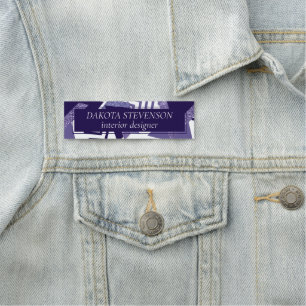 80s Cool Abstract Purple Passion Shapes Pattern Name Tag