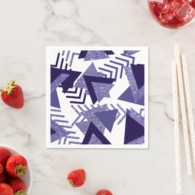 80s Cool Abstract | Purple Passion Shapes Pattern Napkin (Insitu)