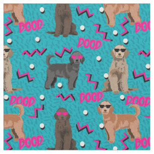 80s Cool Dood fabric golden doodle dog funny