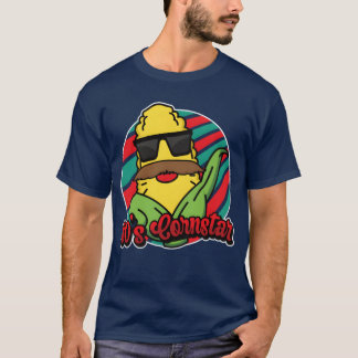 80s Cornstar Eigthies Funny Moustache Corn friend T-Shirt