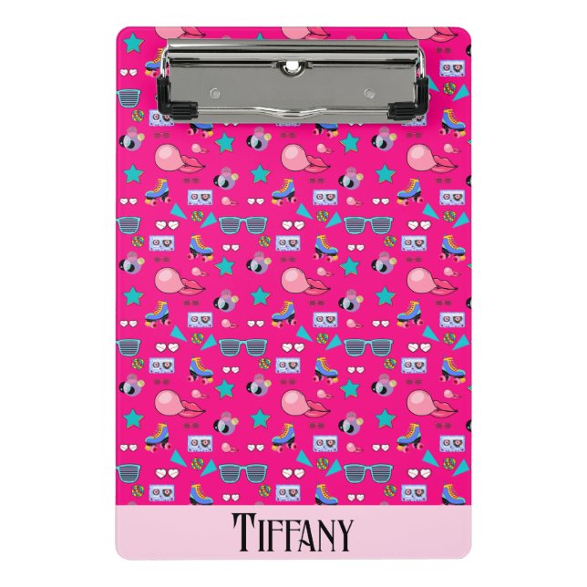 80s Costume Vibrant pink Retro culture pop Mini Clipboard (Front)