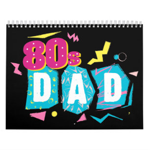 80s Dad Neon Retro Style Design Calendar