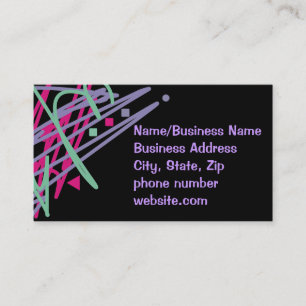 80s design eighties vintage splash medley art business card