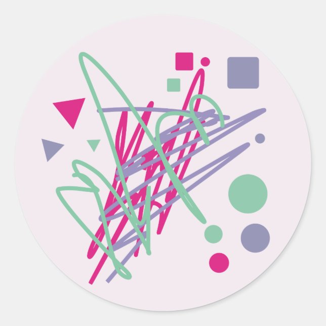 80s design eighties vintage splash medley art classic round sticker (Front)