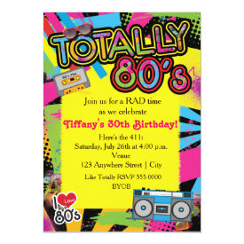 80's Eighties Birthday Party Retro Invitation