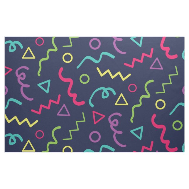 80s eighties retro party neon Memphis pattern Fabric (Yard)