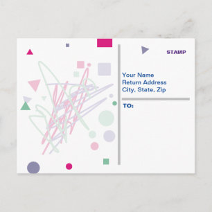 80s eighties vintage colours splash medley art gir postcard