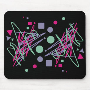 80s eighties vintage colours splash medley art mouse mat