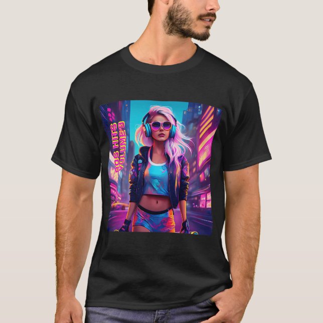 80S Electronic Dance Music Record Label T-Shirt (Front)