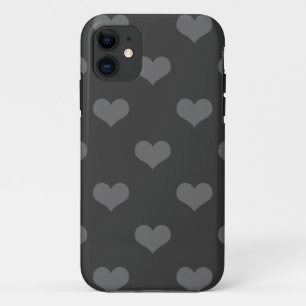 80s flannel grey hearts emo girly goth pattern iPhone 11 case