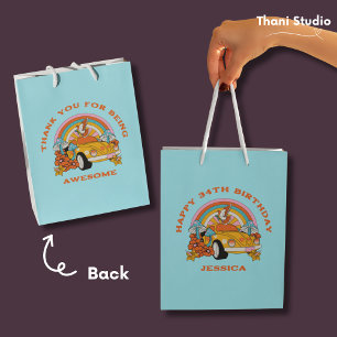 80s Flashback Vintage Retro Birthday Party Blue Medium Gift Bag