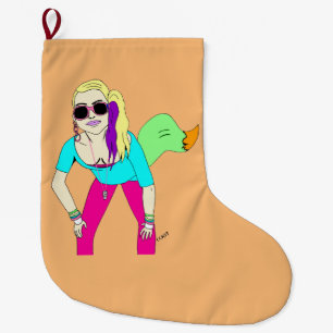 80s foxy girl large christmas stocking