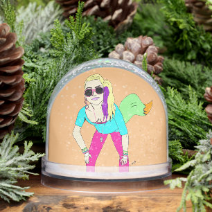 80s foxy girl     snowglobe
