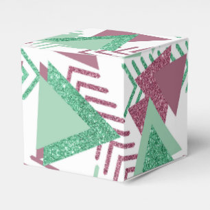 80s Fresh Abstract Pink and Green Shapes Pattern Favour Box