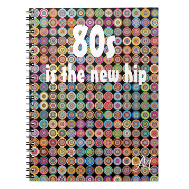 80s Funky Stylish Sophisticated Monogram Notebook (Front)