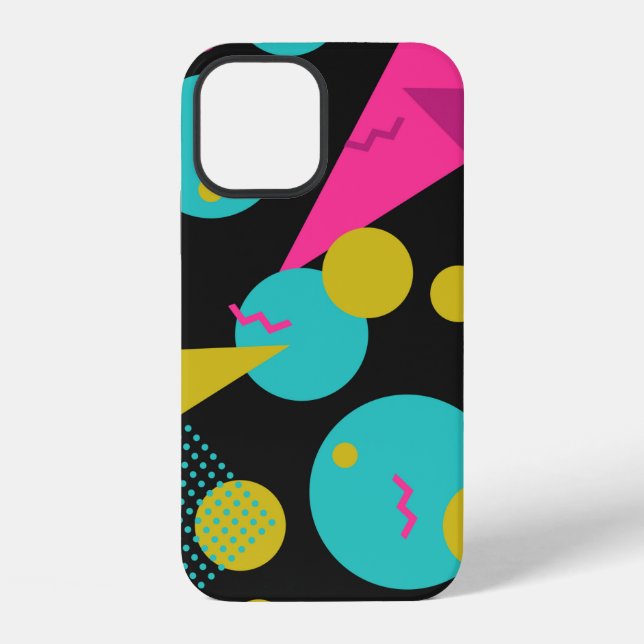 80s geometric seamless pattern with memphis elemen iPhone case (Back)