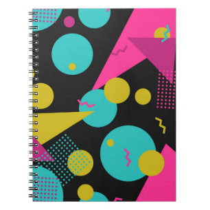 80s geometric seamless pattern with memphis elemen notebook