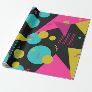 80s geometric seamless pattern with memphis elemen wrapping paper