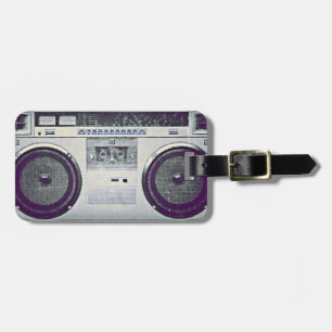80's ghetto blaster luggage tag