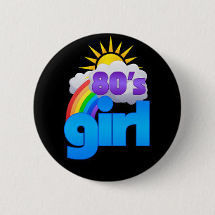 80s Girl 6 Cm Round Badge